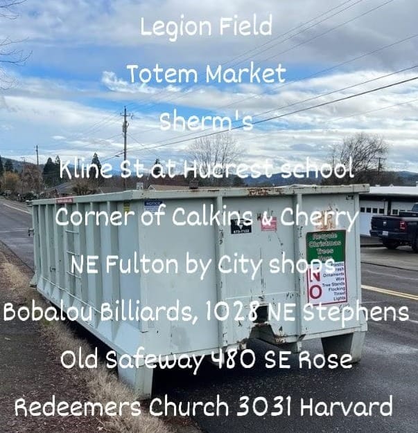 Roseburg Disposal Now Collecting Christmas Trees