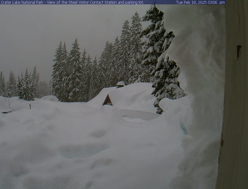 Crater Lake Reaches 150 Inches of Snow, Deepest Level This Winter