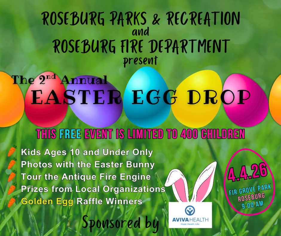 Roseburg’s Easter Egg Drop Returns April 4 With 5,000 Eggs, Bunny Photos and Prize Raffles
