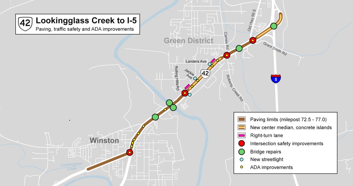 ODOT: Oregon 42 Project In Winston Continues With Night Work In Early April