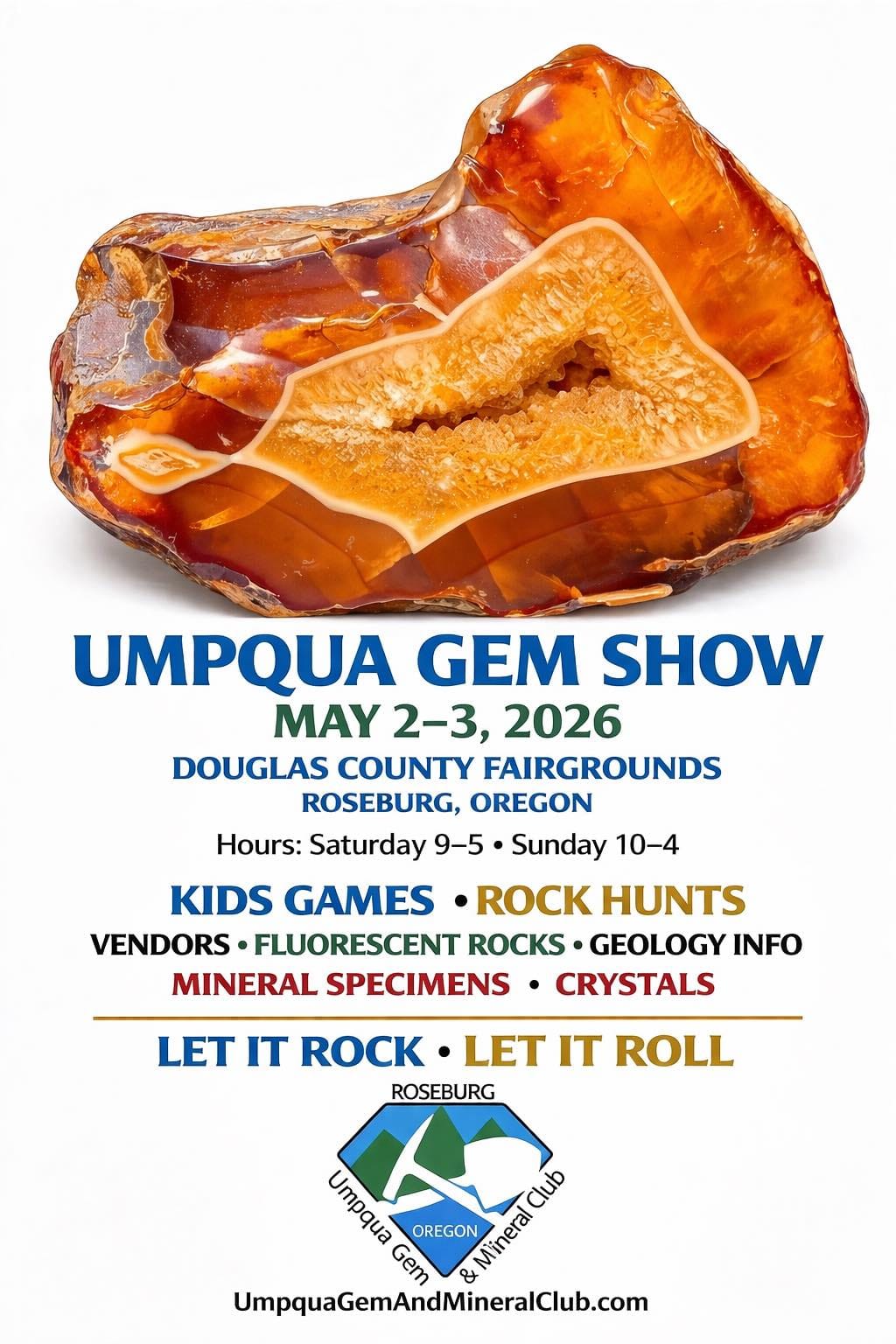 Umpqua Gem Show Returns To Roseburg In May With Carnelian, Crystals And Family Activities