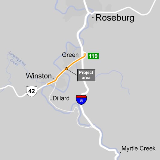 Nighttime Paving To Begin April 26 On Oregon 42 Between Winston And I-5