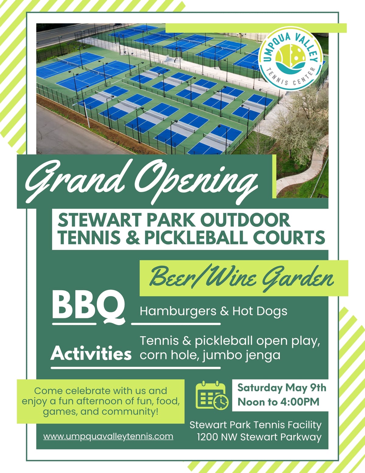 Umpqua Valley Tennis Center To Celebrate Opening Of New Outdoor Courts In May