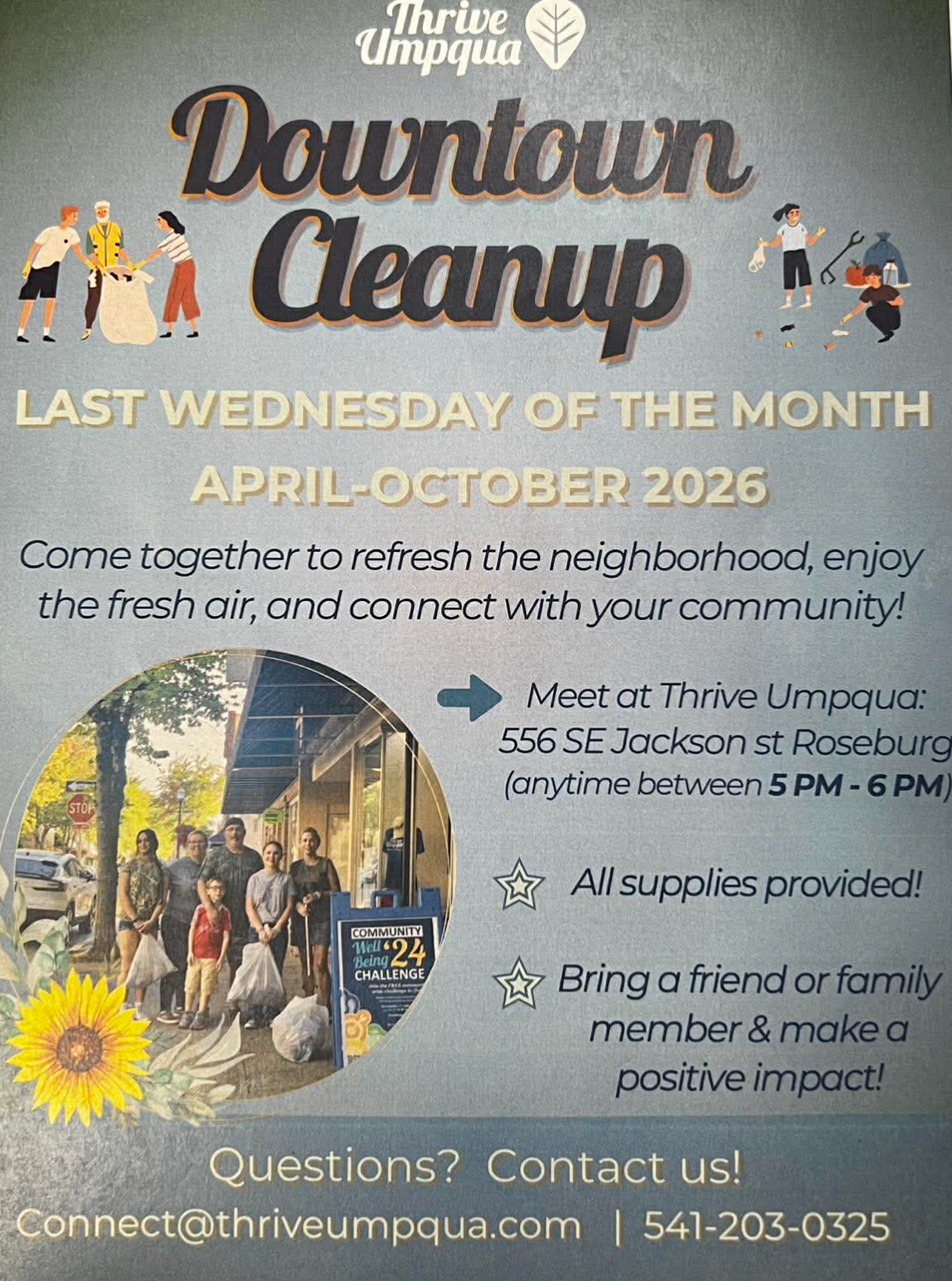 Thrive Umpqua Launches Monthly Downtown Cleanup Effort In Roseburg