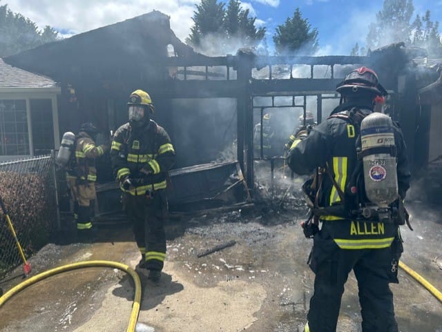Crews Knock Down Garage Fire Off Fisher Road in Garden Valley Area