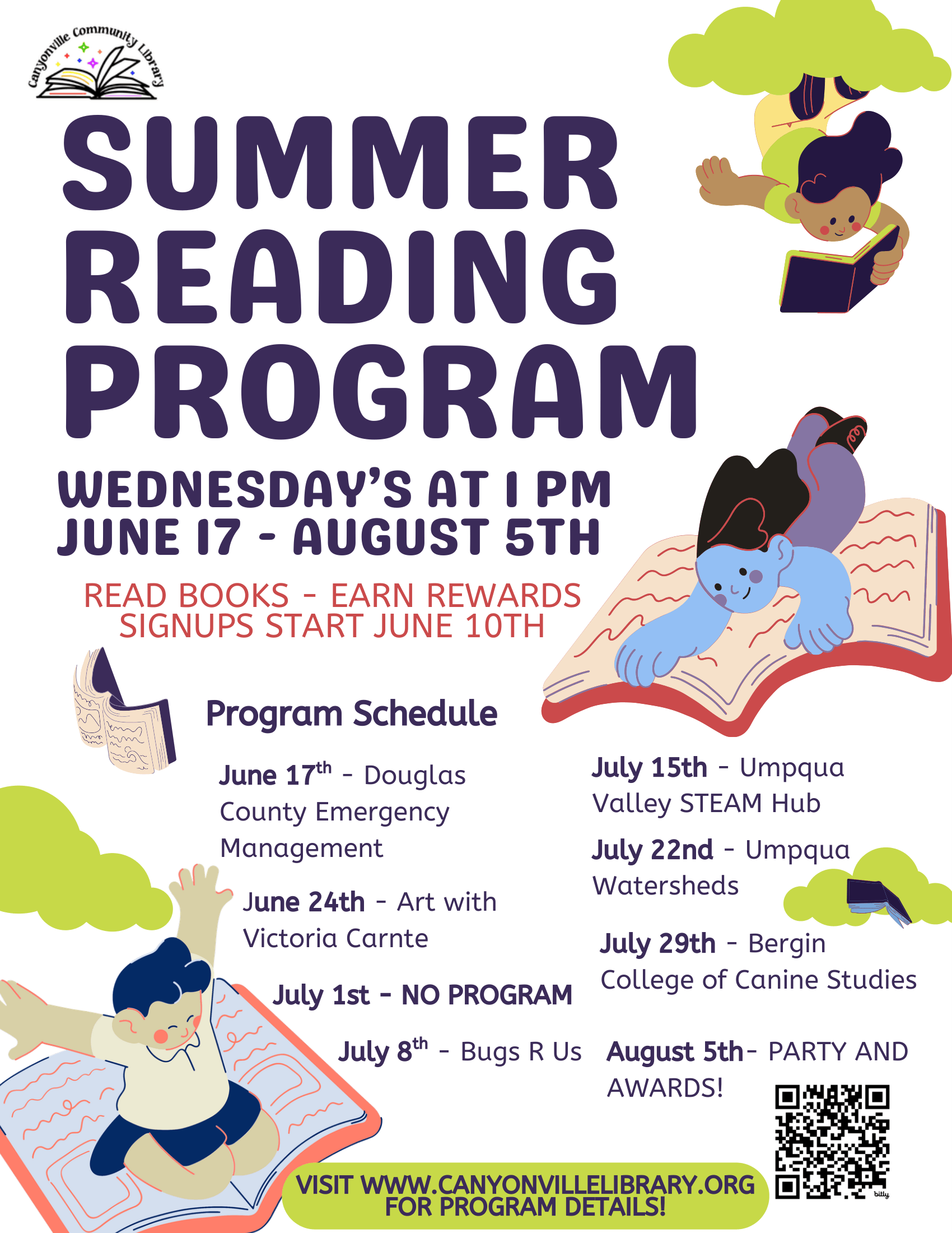 Canyonville Community Library Announces July Programs, Summer Reading Activities