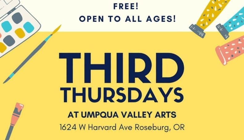 Third Thursday Open House Brings Free Art Activity to Umpqua Valley Arts