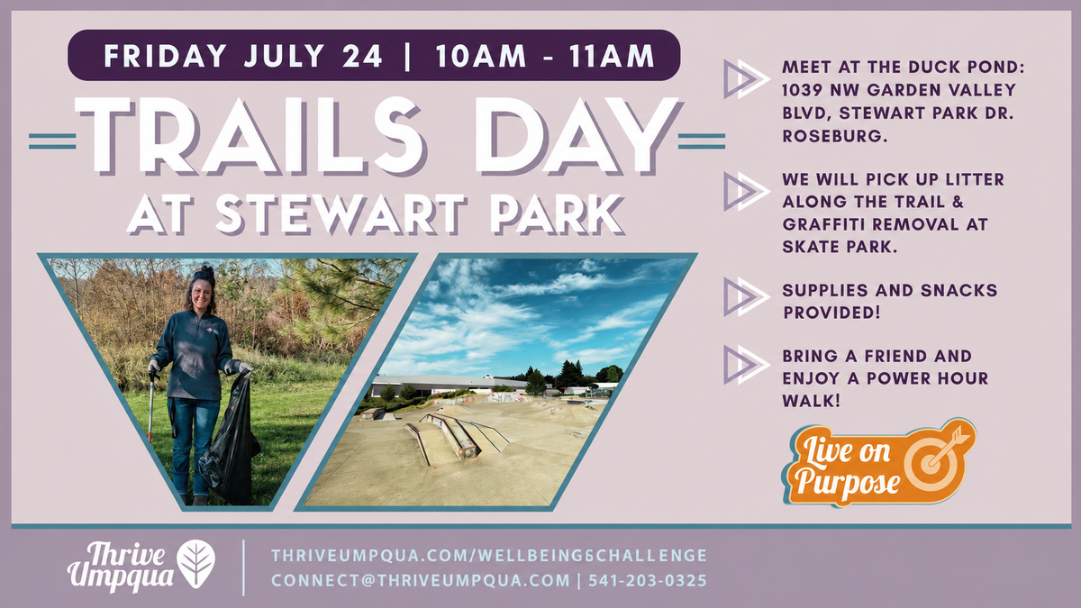 Thrive Umpqua Plans Trails Day Cleanup at Stewart Park