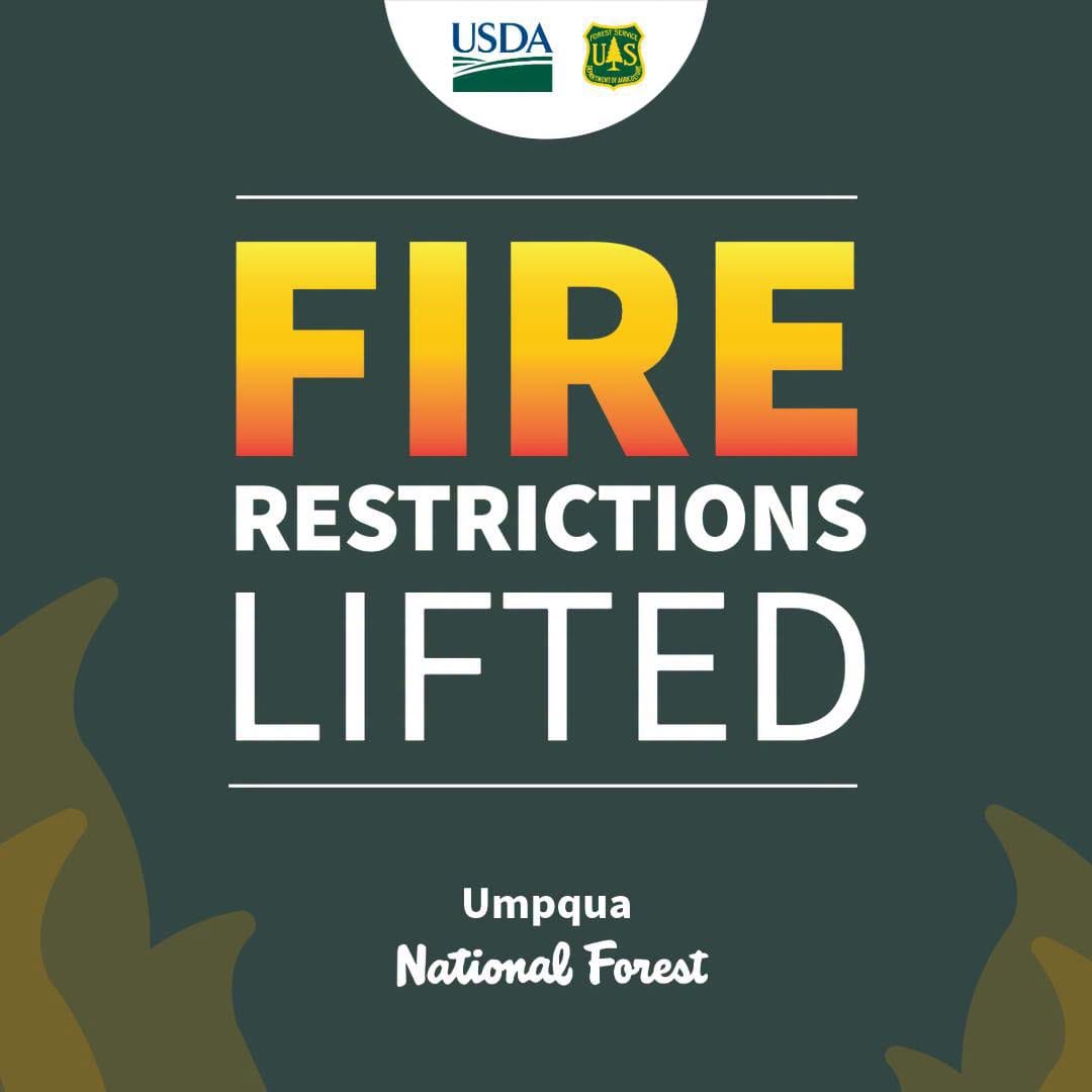 Fire Restrictions Lifted Across Umpqua National Forest As Fire Danger Drops To Low