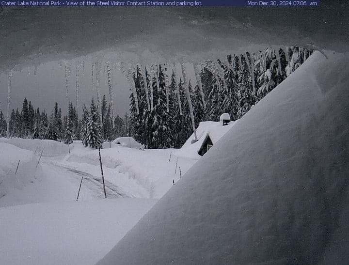Crater Lake Reaches Highest Snowfall Depth of this Winter Season