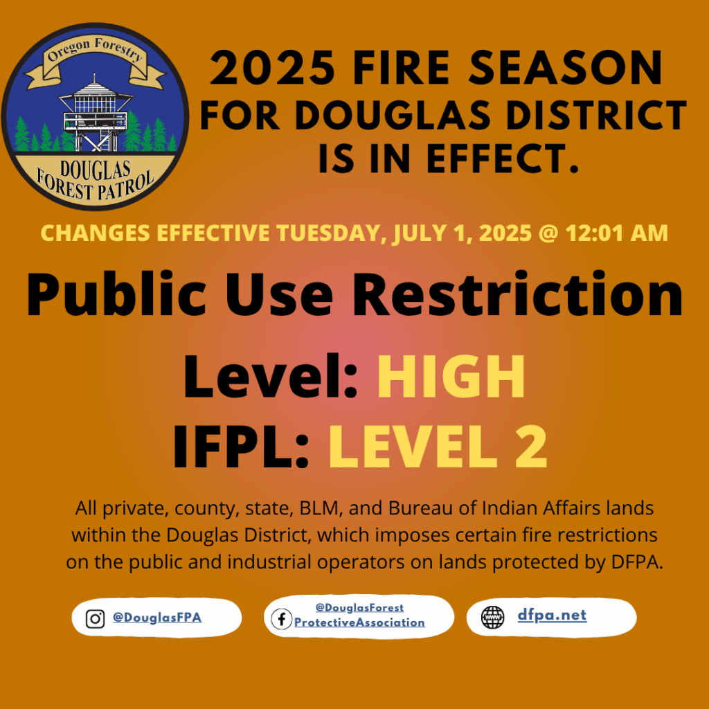 DFPA INCREASES RESTRICTIONS TO HIGH, IFPL TO LEVEL 2