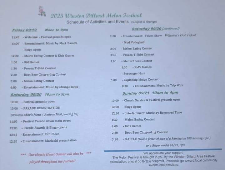 Winston-Dillard Melon Festival Kicks Off Friday With Full Weekend of Events