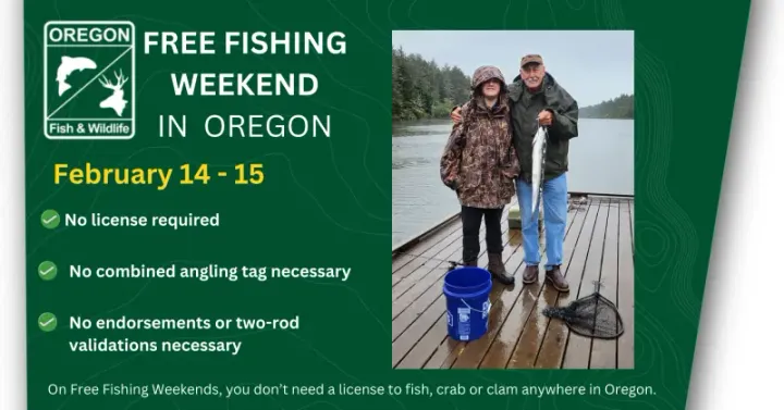 Oregon Free Fishing Weekend Set for Feb. 14–15, Licenses Not Required