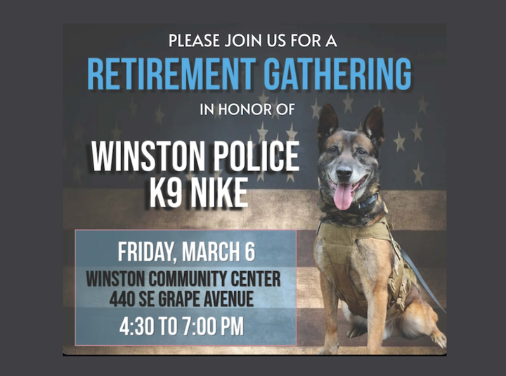 Winston Police K9 Nike Set To Retire After More Than 8 Years Of Service