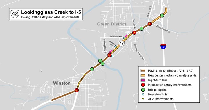 ODOT: Oregon 42 Project In Winston Continues With Night Work In Early April