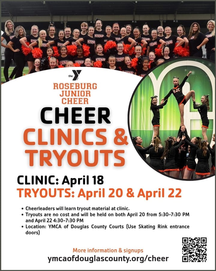 YMCA Roseburg Junior Cheer To Hold Clinic, Tryouts For 2026-27 Season