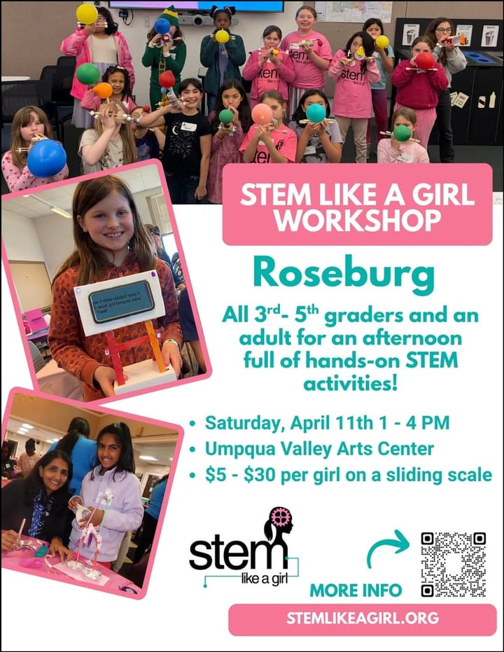 STEM Like a Girl Workshop Coming to Roseburg on April 11