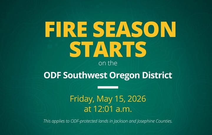Fire Season Begins Friday In Jackson And Josephine Counties