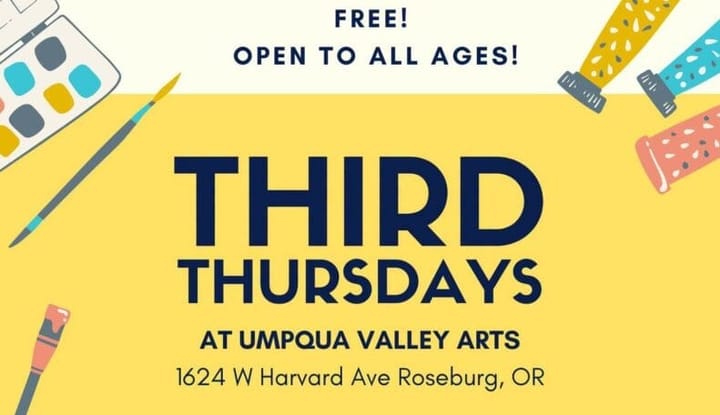 Third Thursday Open House Brings Free Art Activity to Umpqua Valley Arts