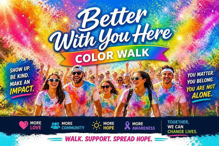 Better With YOU Here Color Walk Brings Suicide Awareness, Hope to Myrtle Creek Saturday