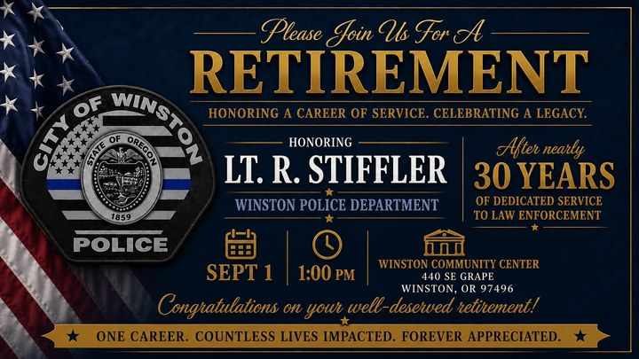Winston Police Lieutenant R. Stiffler to Be Honored at Retirement Celebration