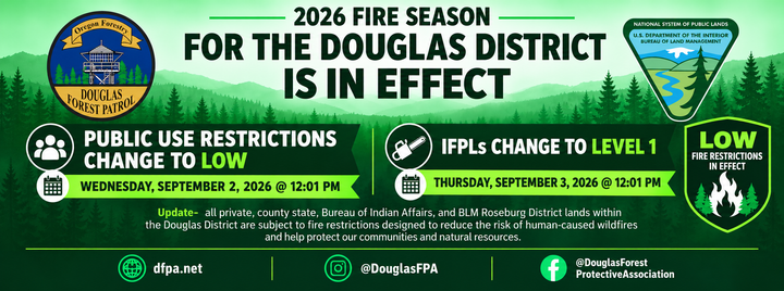Industrial Fire Restrictions Drop to Level 1 Across Douglas District