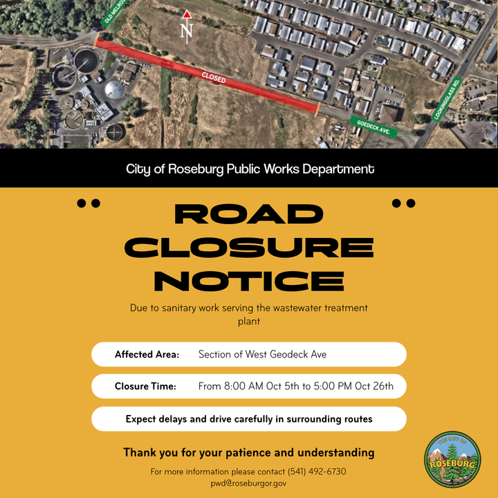 West Goedeck Avenue Closure Extended Through October 26