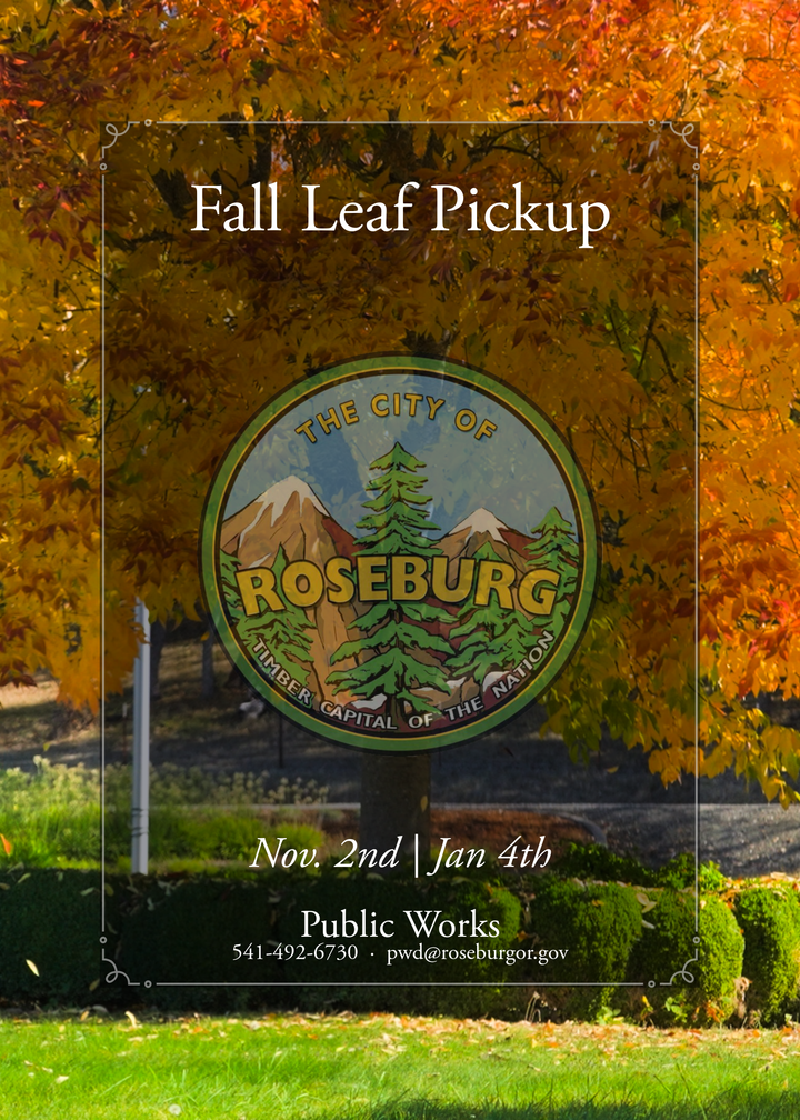 Roseburg Leaf Pickup Begins Nov. 2, Continues Through Jan. 4